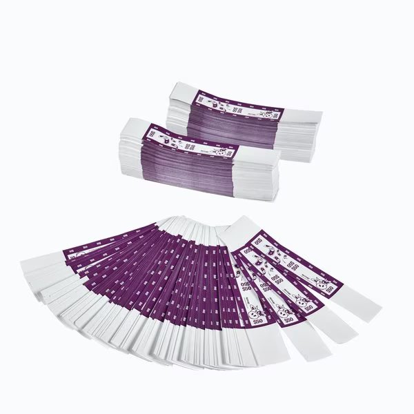 Self-Sealing Currency Bands, Purple, $50, Pack of 1000, Moolah, Mfr#: 729200050
